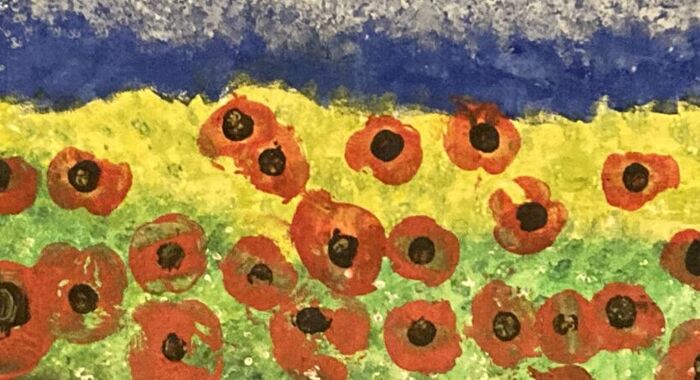 Poppy art for St Andrew's Church